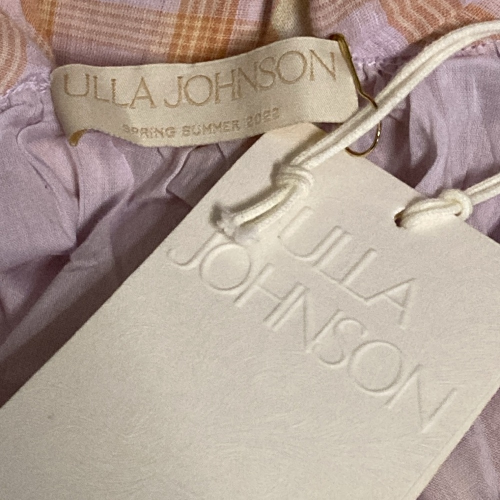 NWT Ulla Johnson Pale Lilac Plaid Noelle Dress - Picture 7 of 9